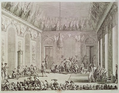 The Formal Audience of the Directory, 30th Brumaire An IV, engraved by Pierre Gabriel Berthault by Jean Duplessi Bertaux